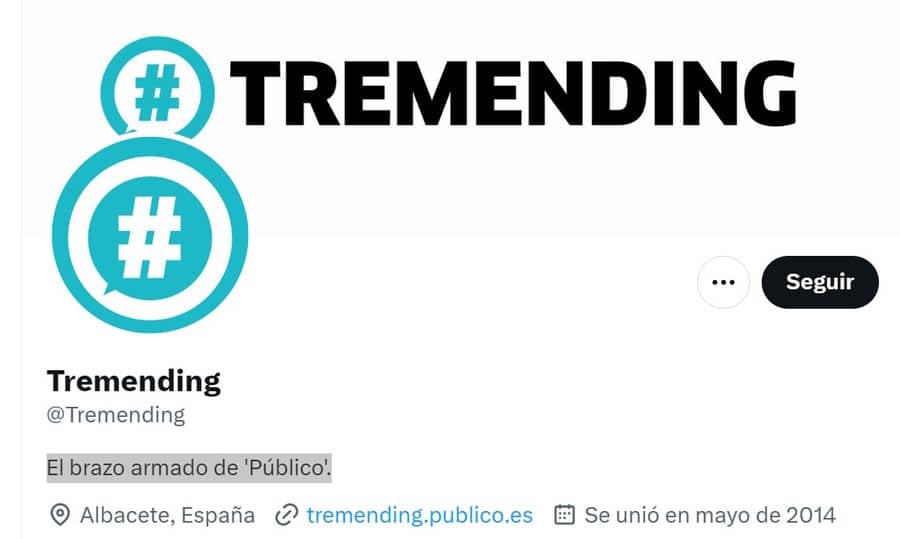 Tremending. Autor de Público. Imagen de su cabecera de Twitter