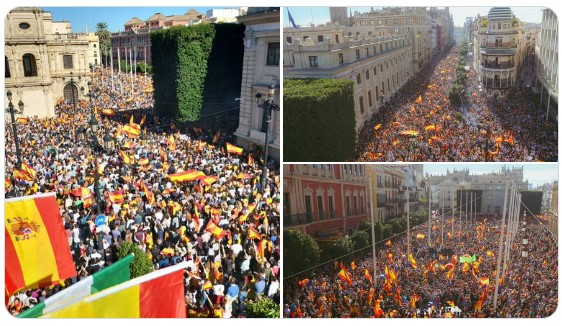 Masivas concentraciones contra la Amnistía en Andalucía. Fotos de Sevilla