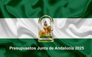 Presupuestos Junta de Andalucía 2025. Imagen de la bandera de Andalucía