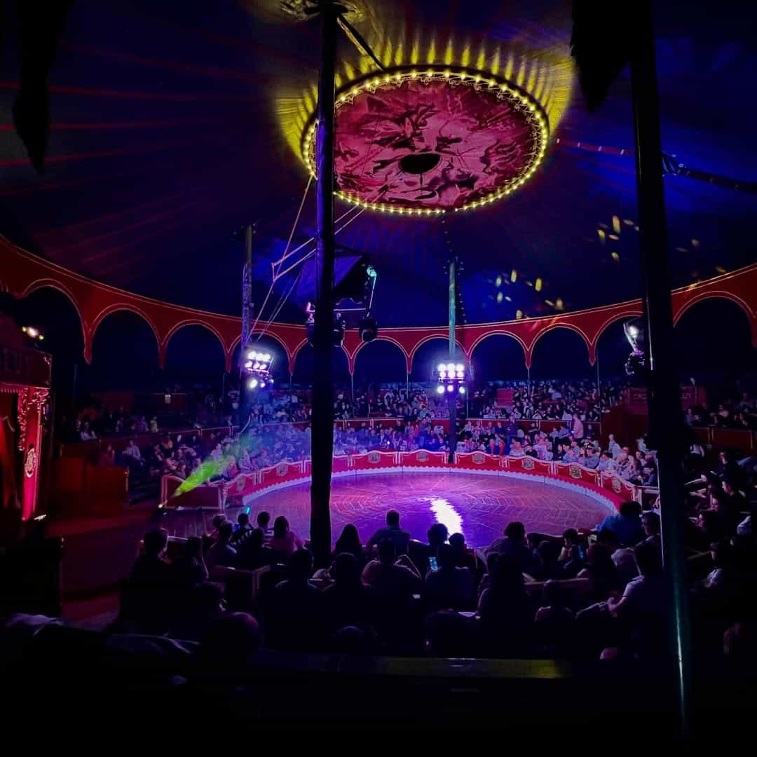 Personajes del circo. Imagen de la pista del Circo Raluy