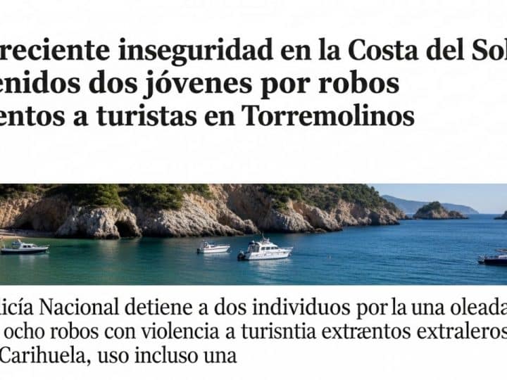 La creciente inseguridad en la Costa del Sol: detenidos dos jóvenes por robos violentos a turistas en Torremolinos