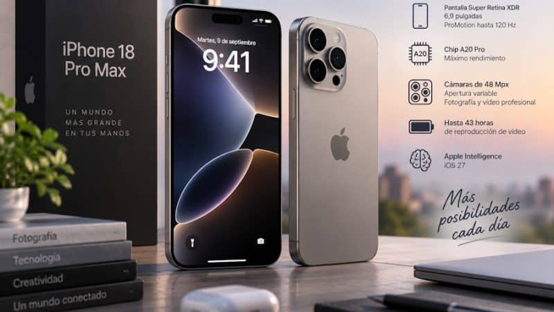 iPhone 18 Pro Max: pantalla, rendimiento y fotografía en el modelo de mayor formato